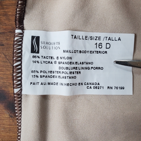 Silhouette Solutions One-Piece Bathing Suit – Plus Size 16D – Chocolate Brown - Picture 7 of 7